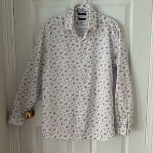 Men’s Designer Tailored Fit Button Up Long Sleeve Dress Short. Large. RW & Co.